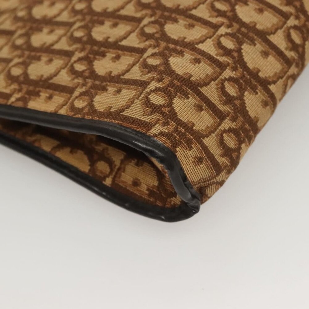 Authentic Christian Dior Trotter Canvas Shoulder Bag Brown Gold - Picture 7 of 16